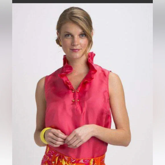 - Elizabeth McKay ruffle neck top - Picture 1 of 10